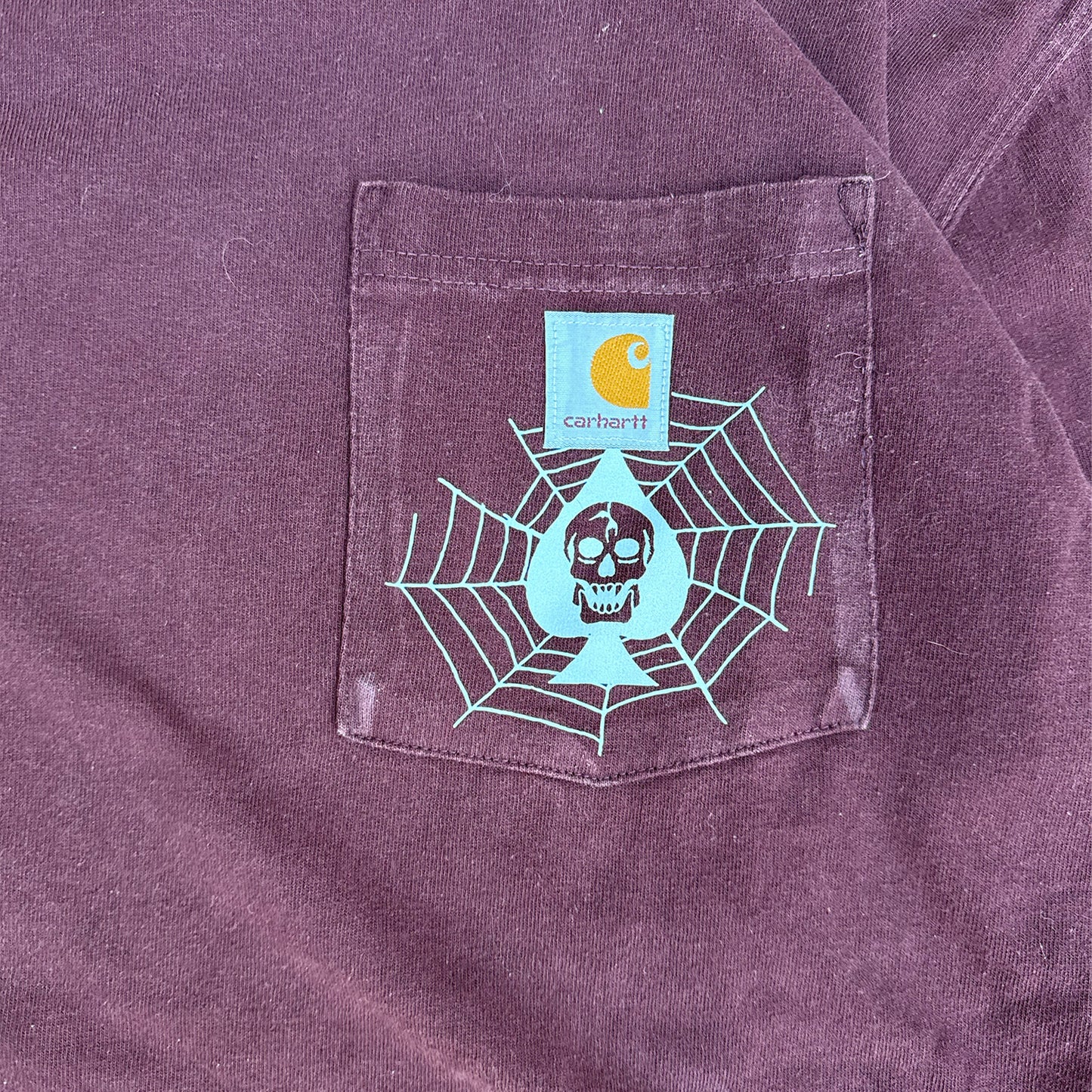 Vintage Longsleeve Carhartt Pocket T Shirt - Burgundy