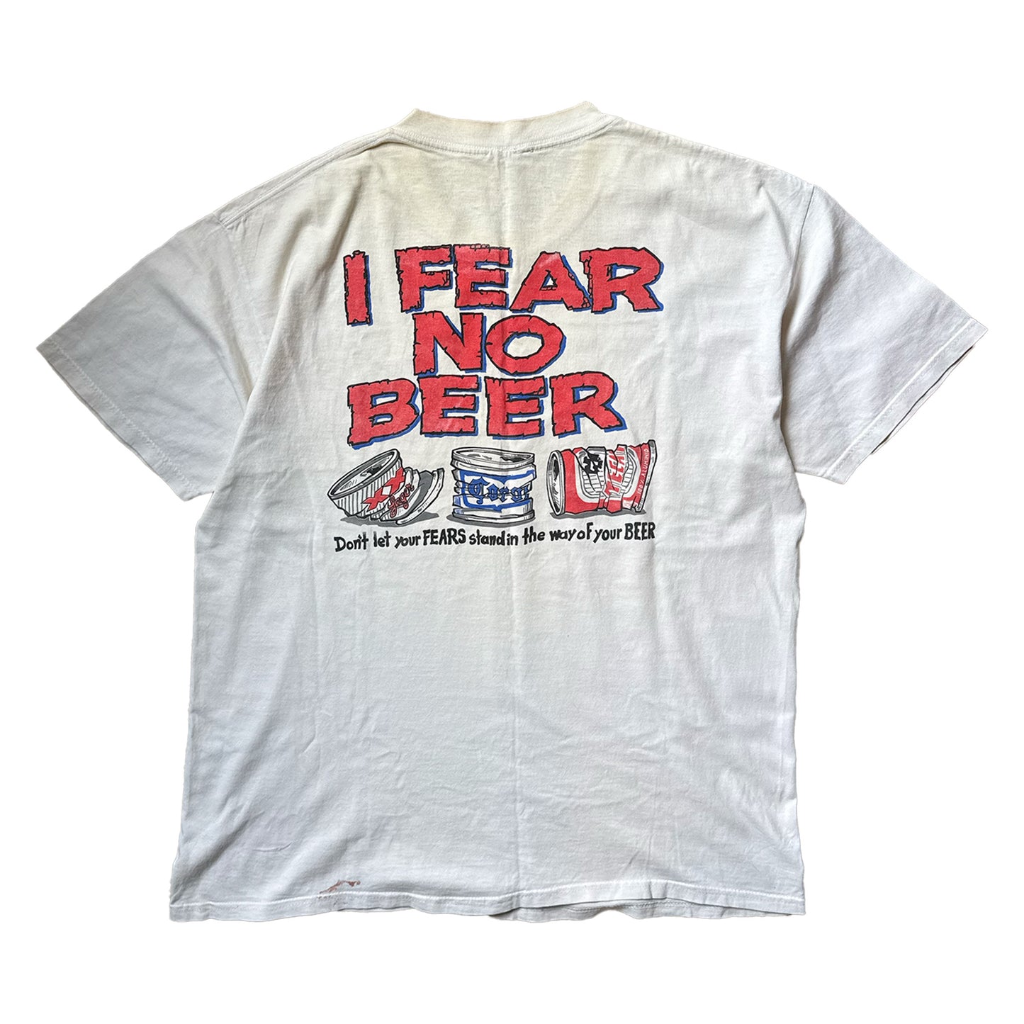 Vintage "I Fear No Beer" T Shirt - White