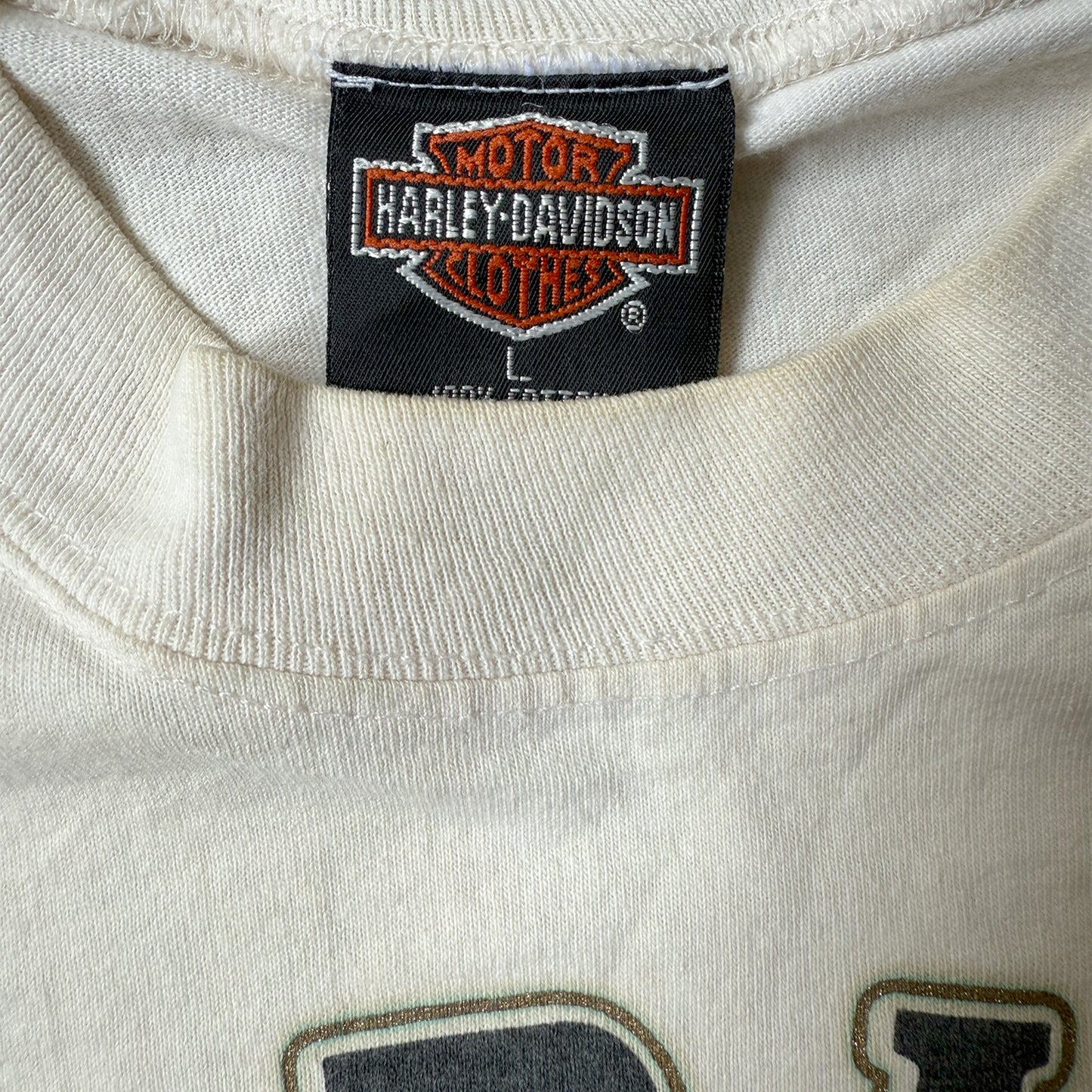 Vintage 1994 Harley Davidson T Shirt - Off White/Black