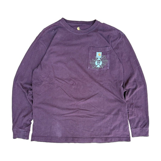Vintage Longsleeve Carhartt Pocket T Shirt - Burgundy