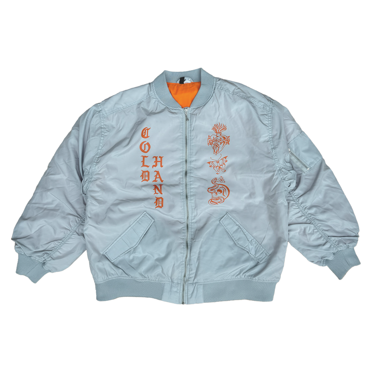 Trad Bomber Jacket - Silver/Orange