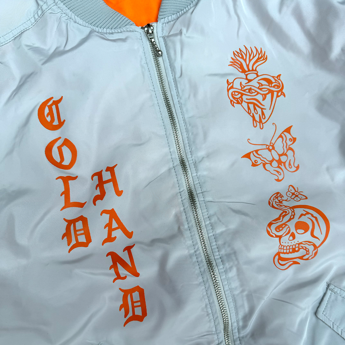 Trad Bomber Jacket - Silver/Orange